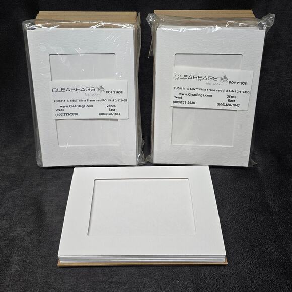 White Frame Card Cardstock Double Paper Adhesive Seal 5 1/8" x 7" 58 Cards - Picture 8 of 8